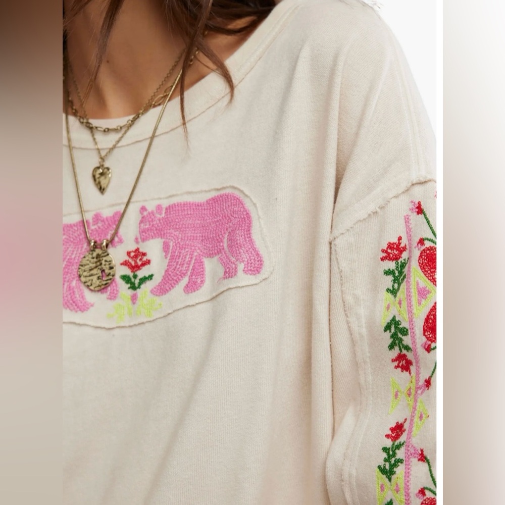 Free People All My Heart Embroidered Tee - Picture 2 of 8